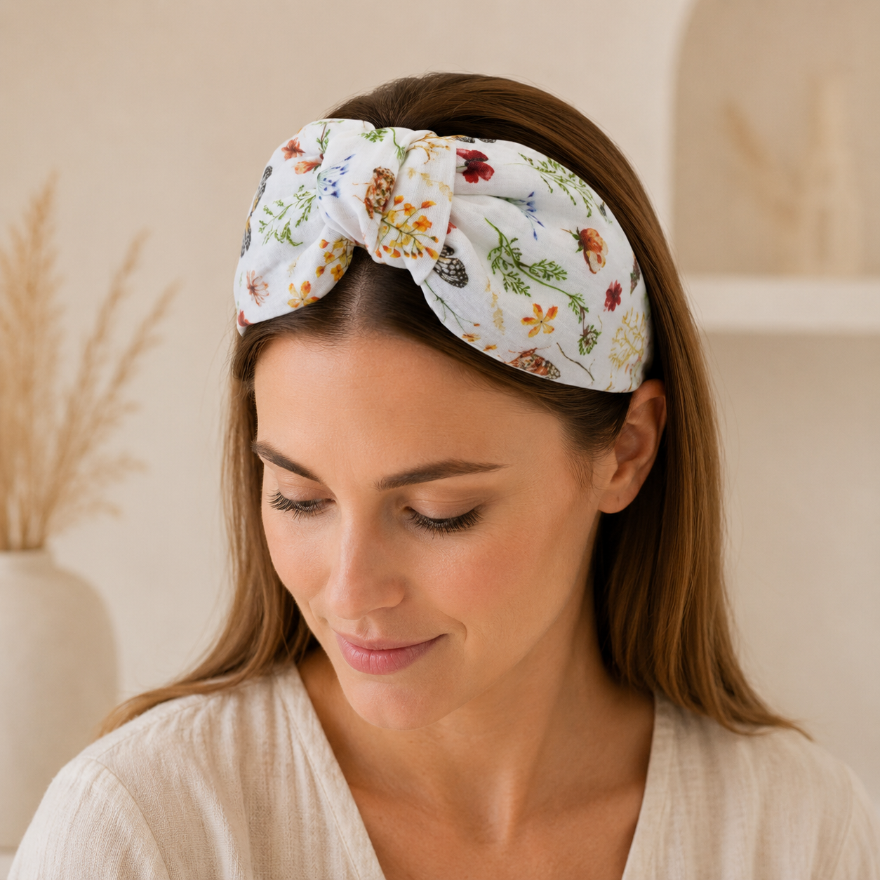 Fleur de Papillon – Gepolsterter Luxus-Haarreif mit Knoten aus Baumwolle