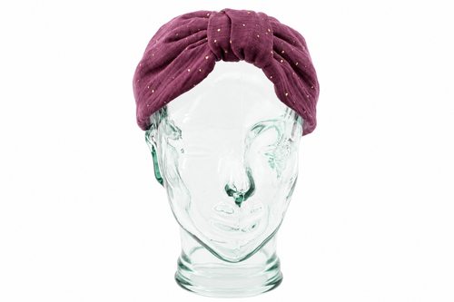 Amélie Berry – Gepolsterter Luxus-Haarreif mit Knoten aus Baumwolle & goldenen Punkten