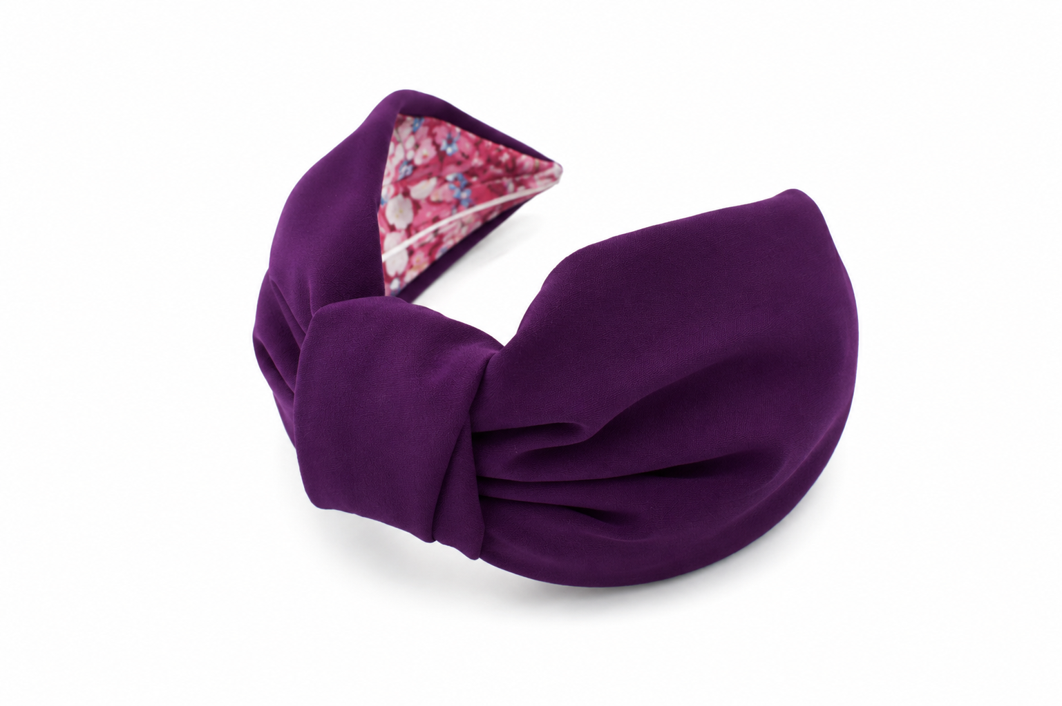 Violette Élégance – Gepolsterter Luxus-Haarreif mit Knoten aus Polyester