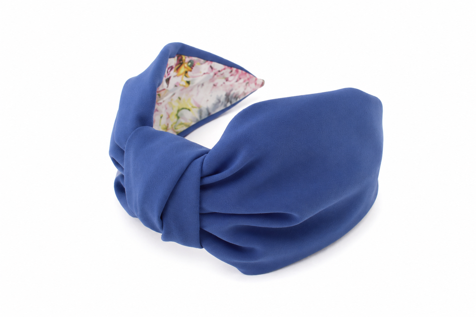 Celeste Blue – Gepolsterter Luxus-Haarreif mit Knoten aus Polyester in Kornblumenblau