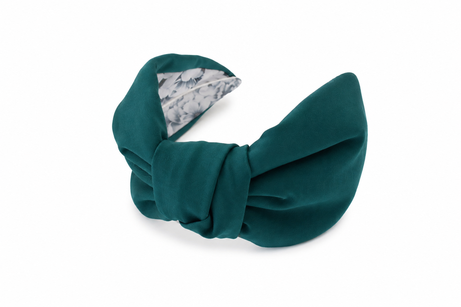Émeraude Élégance – Gepolsterter Luxus-Haarreif mit Knoten aus Polyester in Smaragdgrün