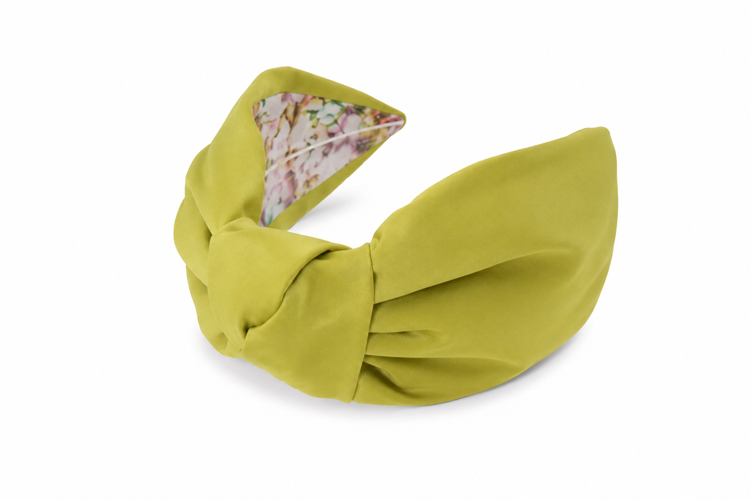 Léonie Lime – Gepolsterter Luxus-Haarreif mit Knoten aus Polyester in Limettengrün