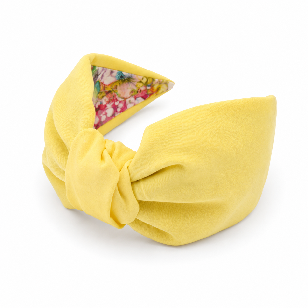 Camille Soleil – Gepolsterter Luxus-Haarreif mit Knoten aus Polyester in Zitronengelb