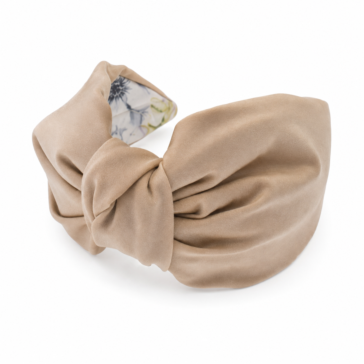 Élise Sable – Gepolsterter Luxus-Haarreif mit Knoten aus Polyester in Beige
