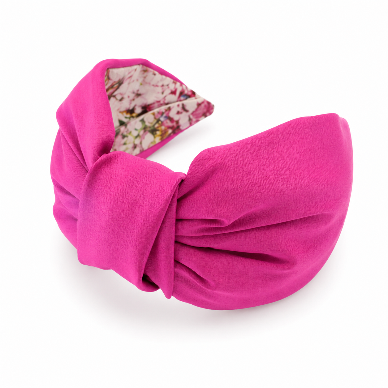 Amélie Fuchsia – Gepolsterter Luxus-Haarreif mit Knoten aus Polyester