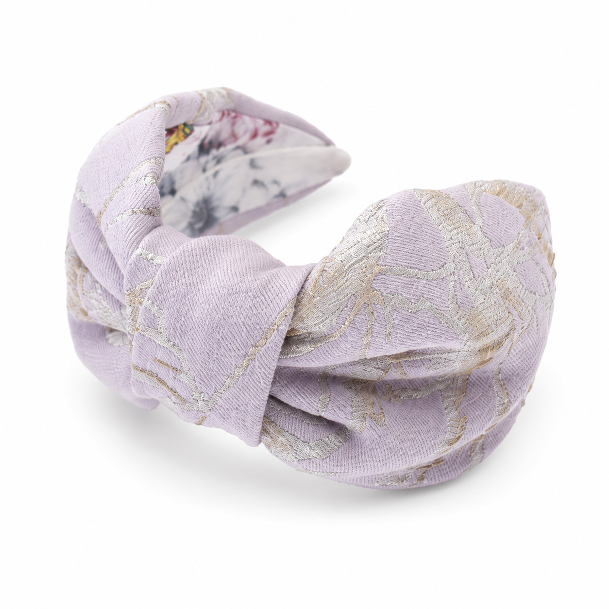 Élise Lavender – Gepolsterter Luxus-Haarreif mit Knoten aus Polyester