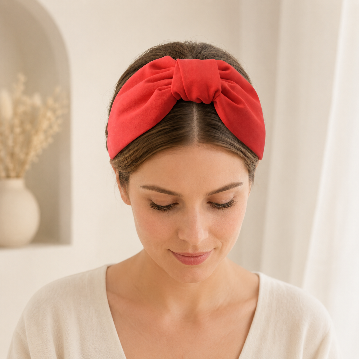 Scarlett Rouge – Gepolsterter Luxus-Haarreif mit Knoten aus Polyester