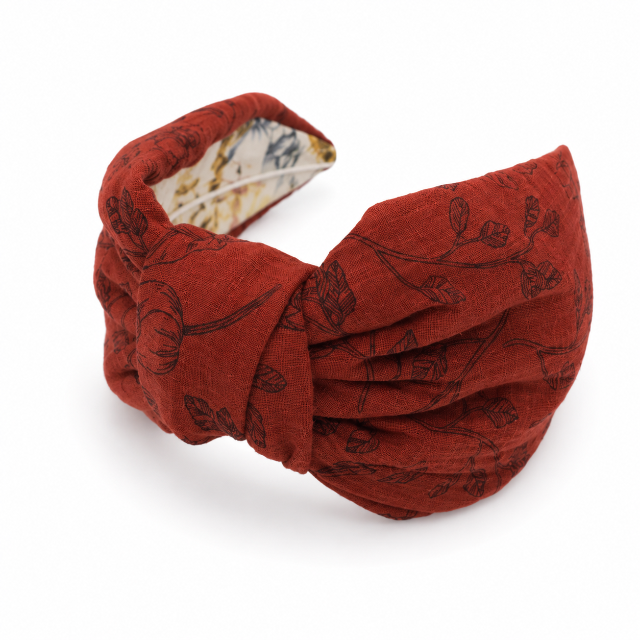 Sienna Terra – Gepolsterter Luxus-Haarreif mit Knoten aus Baumwolle