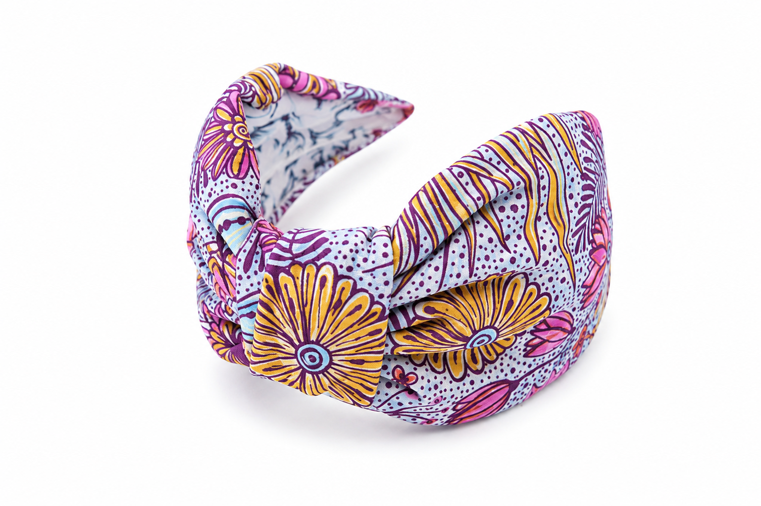 Amélie Bloom – Gepolsterter Luxus-Haarreif mit floralem Knoten aus Polyester