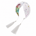 Fleur Confetti – Gepolsterter Luxus-Haarreif mit Knoten aus Baumwolle & Quasten
