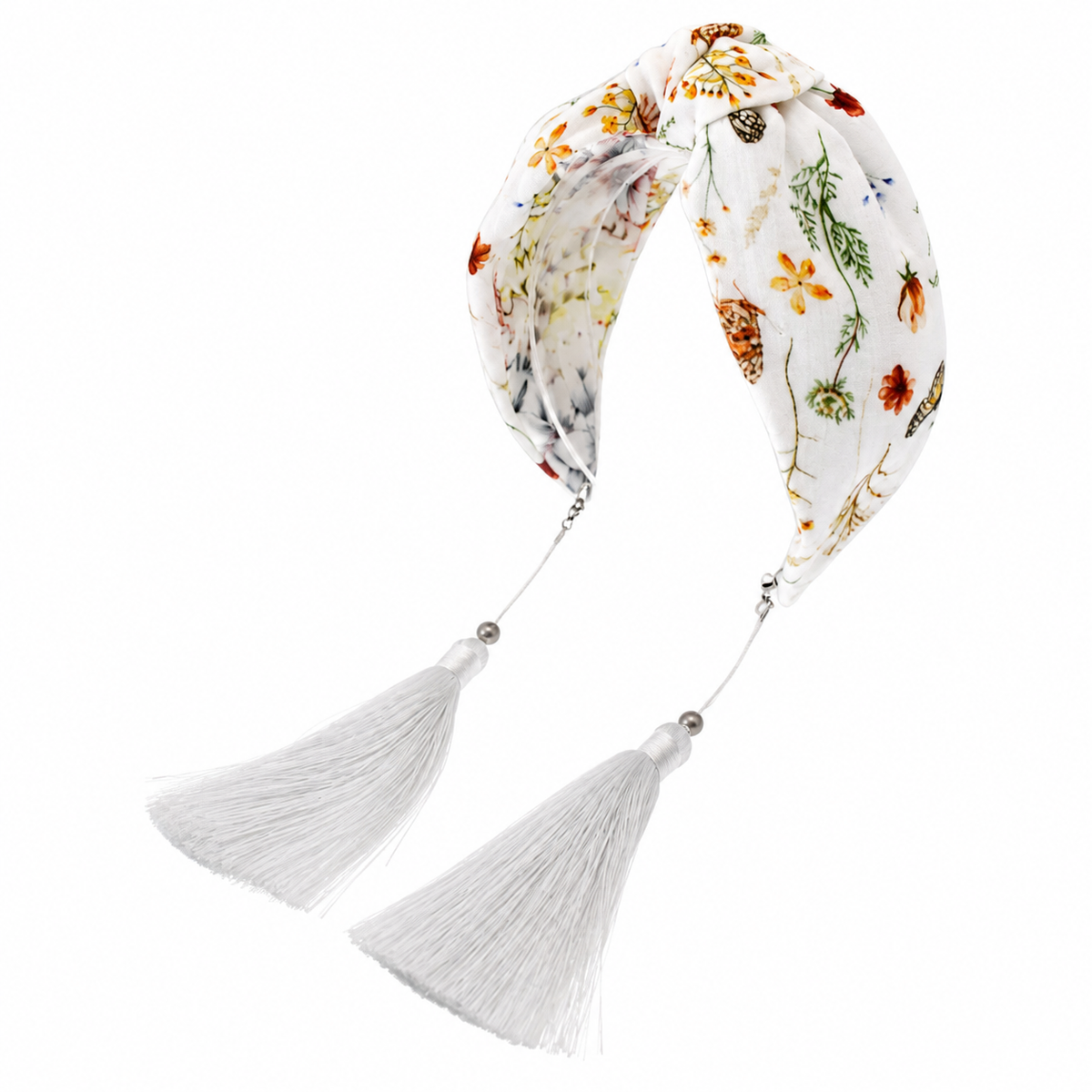 Mariposa Garden – Gepolsterter Luxus-Haarreif mit Knoten aus Baumwolle & Quasten