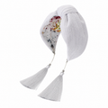 Blanche Élégance – Gepolsterter Luxus-Haarreif mit Knoten aus weißer Baumwolle & Quasten