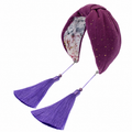 Amara Plum – Gepolsterter Luxus-Haarreif mit Knoten aus Baumwolle, Goldakzenten & Quasten