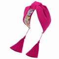 Amélie Fuchsia – Gepolsterter Luxus-Haarreif mit Knoten aus pinkem Polyester & Quasten
