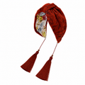 Amara Terracotta – Gepolsterter Luxus-Haarreif mit Knoten aus gemusterter Baumwolle & Quasten