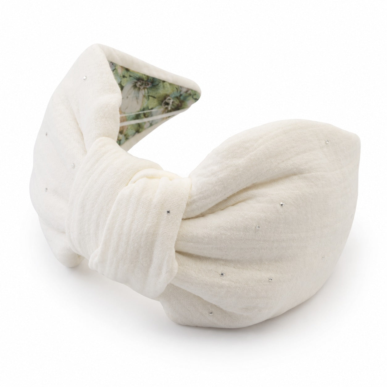 Élise Ivory – Gepolsterter Luxus-Haarreif mit Knoten aus Musselin